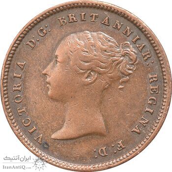 سکه 1/2 فارتینگ 1844 تاج - ویکتوریا - EF45 - انگلستان