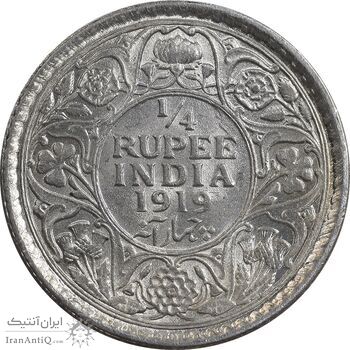 سکه 1/4 روپیه 1919 جرج پنجم - MS62 - هند
