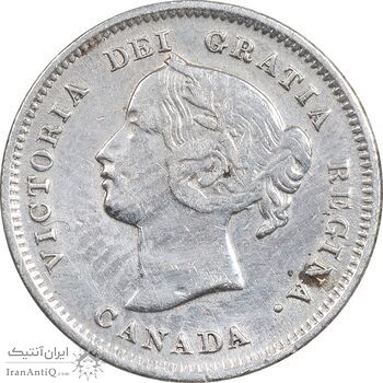 سکه 5 سنت 1899 ویکتوریا - EF40 - کانادا