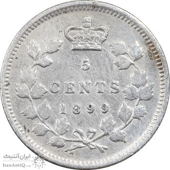 سکه 5 سنت 1899 ویکتوریا - EF40 - کانادا