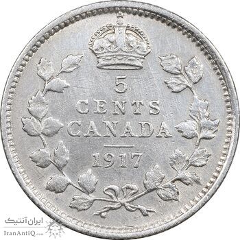 سکه 5 سنت 1917 جرج پنجم - EF45 - کانادا