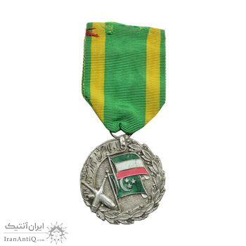 نشان نقره یادگار جشن دوم ازدواج محمدرضا شاه اردیبهشت 1318 - EF - رضا شاه