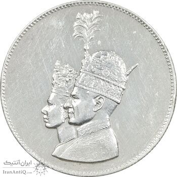 مدال نقره یادبود تاجگذاری 1346 - EF - محمد رضا شاه