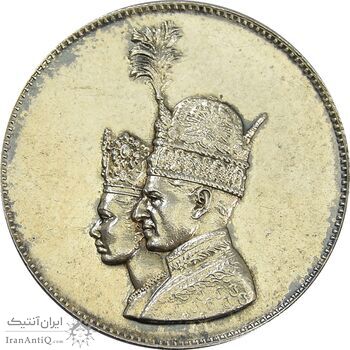 مدال یادبود نقره جشن تاجگذاری 1346 - EF45 - محمد رضا شاه