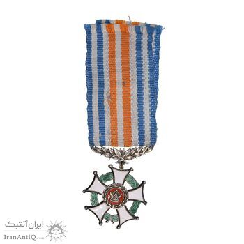 نشان خدمت شهربانی (روبان فابریک) - EF45 - رضا شاه