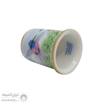 انگشتانه چینی قدیمی طرح گل و مرغ - کد 006555