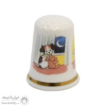 انگشتانه چینی قدیمی طرح سگ - کد 006564