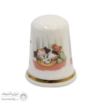 انگشتانه چینی قدیمی طرح سگ - کد 006564