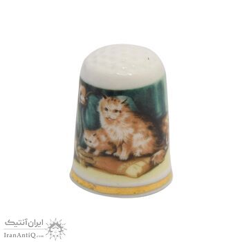 انگشتانه چینی قدیمی طرح گربه - کد 006576