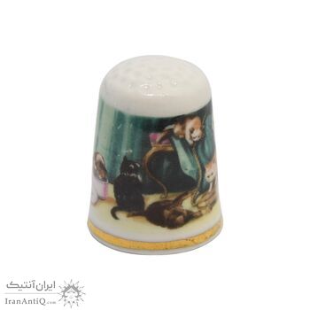 انگشتانه چینی قدیمی طرح گربه - کد 006576