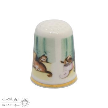 انگشتانه چینی قدیمی طرح گربه - کد 006576
