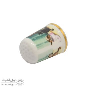 انگشتانه چینی قدیمی طرح گربه - کد 006576