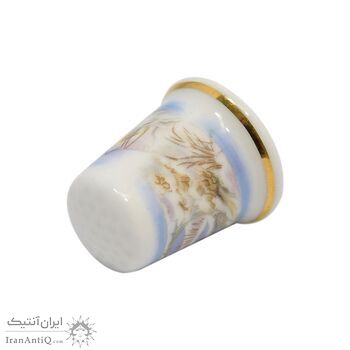 انگشتانه چینی قدیمی طرح سمور آبی - کد 006581