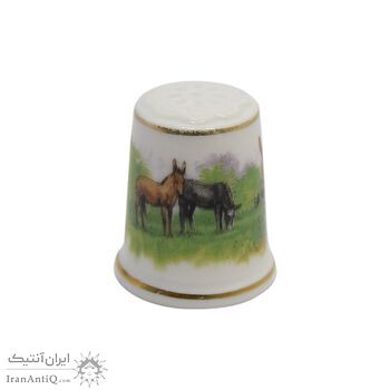 انگشتانه چینی قدیمی طرح خر - کد 006582