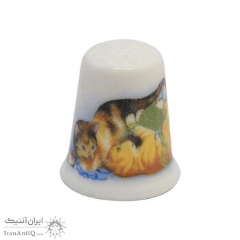 انگشتانه چینی قدیمی طرح گربه - کد006550