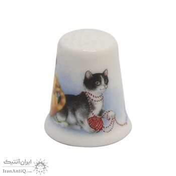 انگشتانه چینی قدیمی طرح گربه - کد006550