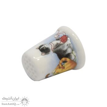 انگشتانه چینی قدیمی طرح گربه - کد006550