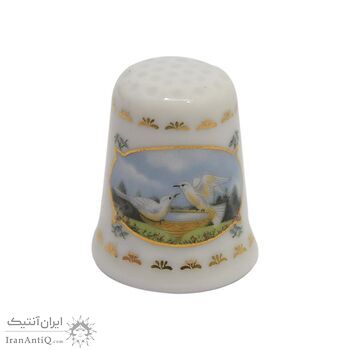 انگشتانه چینی قدیمی طرح پرنده - کد 006560