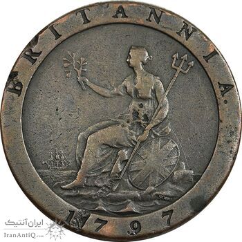 سکه 1 پنی 1797 جرج سوم - VF25 - بریتانیا سکه 1 پنی 1797 جرج سوم - VF25 - بریتانیا