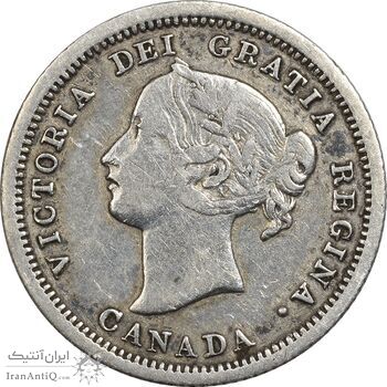 سکه 5 سنت 1858 ویکتوریا - EF40 - کانادا