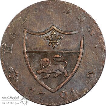 ژتون 1/2 پنی 1794 جان گونت - EF40 - انگلستان