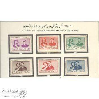 تمبر عروسی محمدرضا شاه و ثریا اسفندیاری 1329 - محمدرضا شاه تمبر عروسی محمدرضا شاه و ثریا اسفندیاری 1329 - محمدرضا شاه