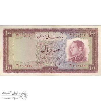 اسکناس 100 ریال 1333 - تک - VF35 - محمد رضا شاه