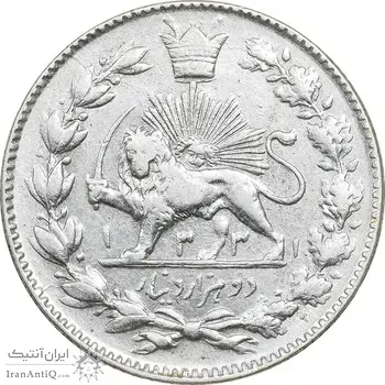 سکه 2000 دینار 1331 خطی - EF45 - احمد شاه