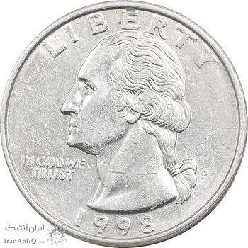 سکه کوارتر دلار 1998P واشنگتن - AU55 - آمریکا