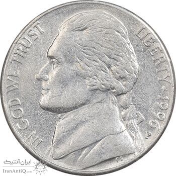 سکه 5 سنت 1996P جفرسون - EF45 - آمریکا