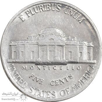 سکه 5 سنت 1988P جفرسون - AU50 - آمریکا