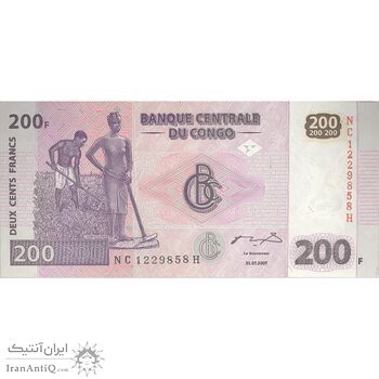 اسکناس 200 فرانک 2007 جمهوری دموکراتیک - تک - UNC63 - کنگو