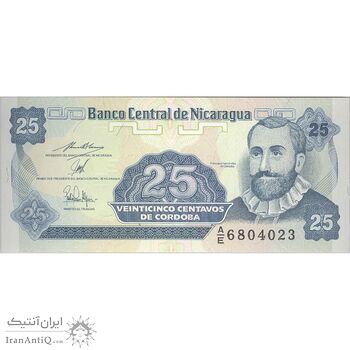 اسکناس 25 سنتاوو بدون تاریخ (1991) جمهوری - تک - UNC64 - نیکاراگوئه