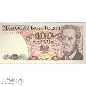 اسکناس 100 زلوتی 1986 جمهوری خلق - تک - UNC64 - لهستان
