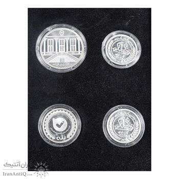 سری مدال های نقره یادبود نودمین سالگرد تاسیس بانک ملی ایران - با جعبه فابریک - UNC - جمهوری اسلامی