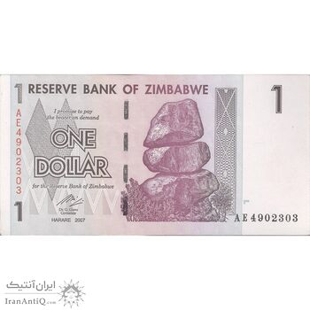 اسکناس 1 دلار 2007 جمهوری - تک - UNC62 - زیمبابوه