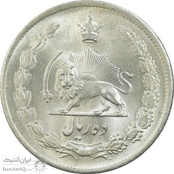 سکه 10 ریال 1323 - MS63 - محمد رضا شاه