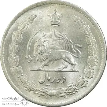 سکه 10 ریال 1323 - MS63 - محمد رضا شاه
