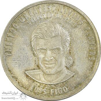 مدال نقره یادبود 100 سالگی فیفا 2004 - PF64 - لوئیس فیگو