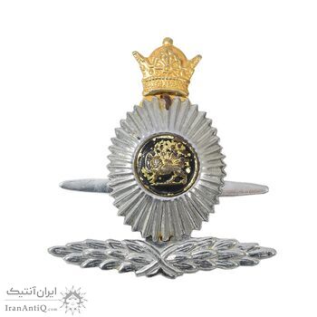 نشان کلاه نیروی زمینی ارتش - با برگ زیتون - AU - محمد رضا شاه
