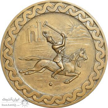 مدال یادبود مسابقات جهانی کشتی آزاد تهران 1338 - با جعبه فابریک - UNC - محمد رضا شاه