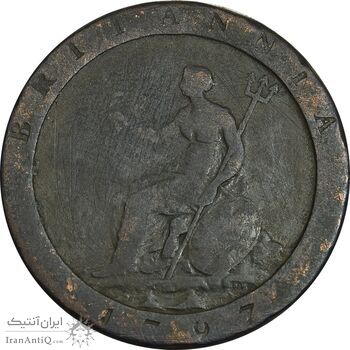 سکه 1 پنی 1797 جرج سوم - VF20 - بریتانیا