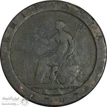سکه 1 پنی 1797 جرج سوم - VF20 - بریتانیا
