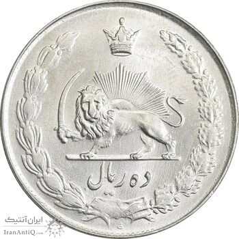 سکه 10 ریال 1335 - MS62 - محمد رضا شاه