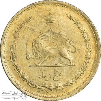 سکه 5 دینار 1318 برنز - AU58 - رضا شاه سکه 5 دینار 1318 برنز - AU58 - رضا شاه