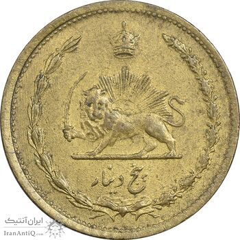 سکه 5 دینار 1320 برنز - AU58 - رضا شاه