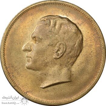 مدال برنز بیست و پنجمین سال سلطنت 1344 - UNC - محمدرضا شاه