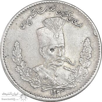 سکه 2000 دینار 1323 تصویری - EF40 - مظفرالدین شاه