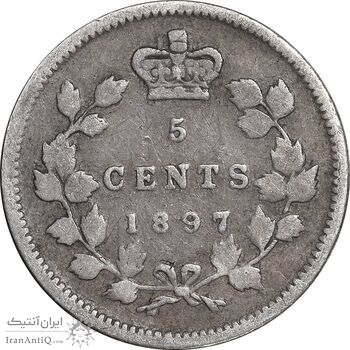 سکه 5 سنت 1897 ویکتوریا - VF35 - کانادا