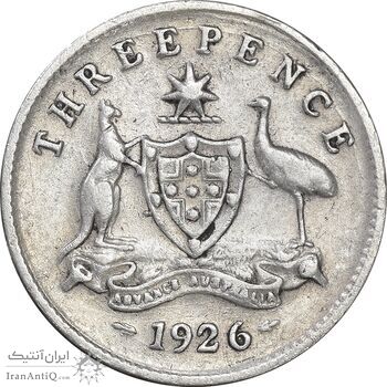 سکه 3 پنس 1926 جرج پنجم - EF40 - انگلستان سکه 3 پنس 1926 جرج پنجم - EF40 - انگلستان
